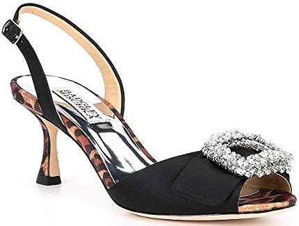 バッジェリーミシュカ シューズ サンダル Gaela Satin Embellished Black 並行輸入品 レディース 保証 Brooch Slingback