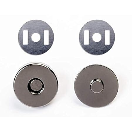 Jajasio Magnetknöpfe für Taschen 14mm, Magnetverschluss rund, 10 Stück/Farbe: #10 schwarz
