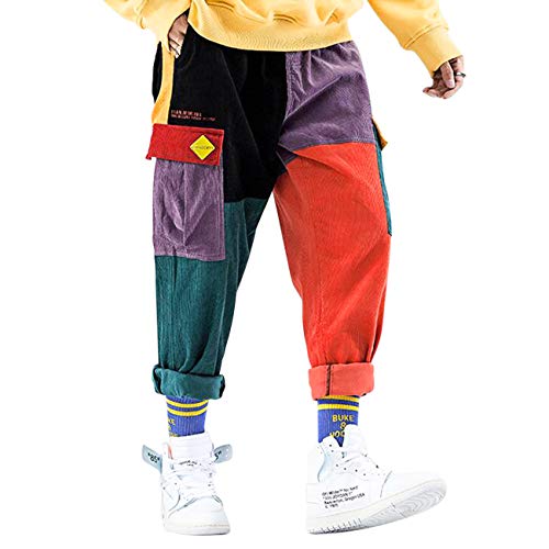 Aelfric Eden Herren Cargohose, Patchwork, Hip Hop, Jogger, Streetwear - - Medium
