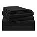 HOMEIDEAS 4 Piece Bed Sheets Set (Queen, Black), 1800 Bedding Soft Brushed Microfiber Luxury Sheets, Deep Pockets, Easy Care, Wrinkle & Fade Free