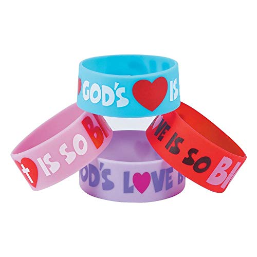 Godâ€™s Love Big Band Rubber Bracelets (12 Pieces) 1