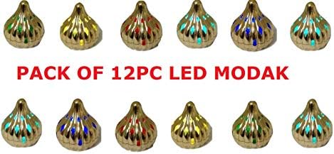 WORBAX 12pcs LED Ganpati Modak Shaped Multi-Colored Diwali Festival Lights for Home & Office Decor-(Pack of 12)
