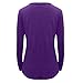 Kauneus  Women’s Plus Size Long Sleeve Crew Neck Pleated Button-Down Shirts Casual Comfy Cotton Blouse Tops Purplethumb 3