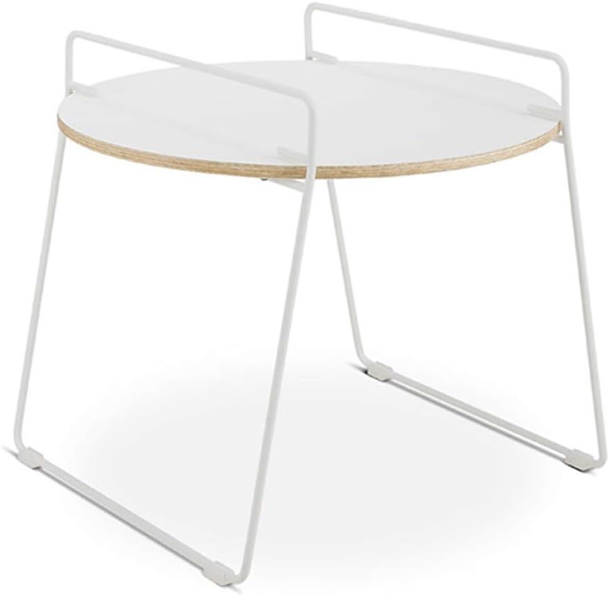 Portable Coffee Table Metal Iron Art Small Round Table Living Room Sofa End Side