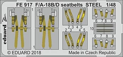 Eduard 1:48 F/A-18B/D seatbelts Steel PE Detail Set for Kinetic #FE917