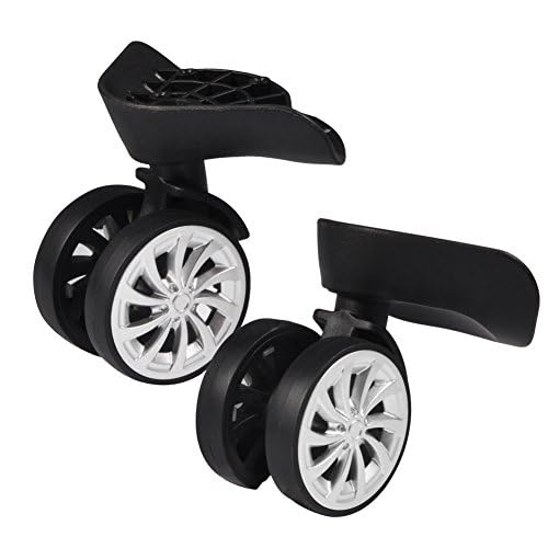 Rubber Swivel Caster, Luggage, Suitcase, Swivel Wheels, Replacement 55 mm Wheels for Trolley, Suitcase, Black, Pack of 2