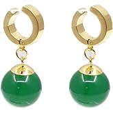 Cartoon Anime Vegetto Potara Pendent Ball Earrings Stainless Steel Gold Clip on Earrings for Men Women Cosplay