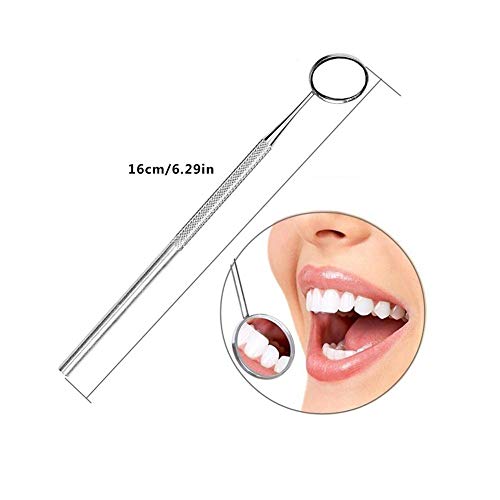 New-look Dental Tools Kit, 6 Pcs/Set Stainless Steel Hygiene Explorer Probe Hook Pick Scaler Mirror Tweezer Teeth Clean Kit with Case, for Teeth with Mouth Mirror Teeth Cleaning Tools for Home Use - Thumbnail 6