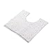 Vdomus Contour Bath Rug, Soft Shaggy U-Shaped Toilet Floor Mat Bathroom Carpet, 19.5 X 19.5 inches (1 Set U-Shaped White)