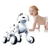 NATAMO Cuddly Interactive Remote Control Electronic Robot Pet Dog Puppy - Go Forward/Backward, Turn Left/Right, Sing, Dance, Crawl, Show, Study, Coquetry