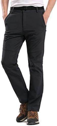 LASIUMIAT Men's Outdoor Windproof Hiking Pants Waterproof Fleece Ski Pants For Men