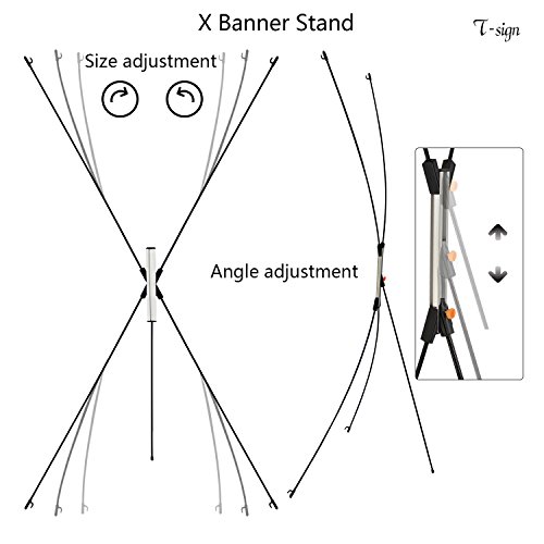 image for T-SIGN Premium Adjustable Tripod X Banner Stand Fits Banner Sizes from