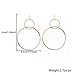 Gudukt Double Link Earrings Simple Double Circle Ring Drop Earrings Double Ring Dangle Earrings for Women