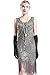 BABEYOND 1920s Flapper Dress Roaring 20s Great Gatsby Costume Dress Fringed Sequin Dress Embellished Art Deco Dress