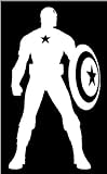 Captain America Silhouette Logo WHITE Vinyl Car/Laptop/Window/Wall Decal