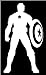 Captain America Silhouette Logo WHITE Vinyl Car/Laptop/Window/Wall Decal