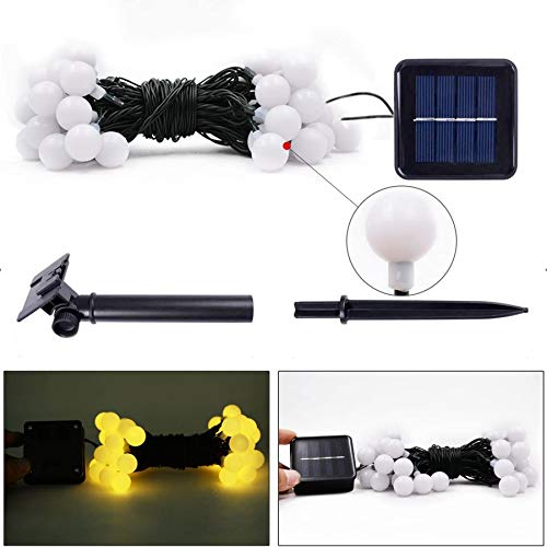 Lezonic Solar Lichterkette Außen 60 LED, 8M / 27FT LED Lichterketten, 8 Modi wasserdichte solarbetriebene Globuslichter… – Bild 8