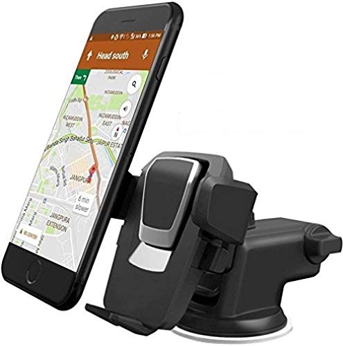 Frackson New Technology Car Mobile Holder/Stand Adjustable with Windshield/Dashboard/Working Desk Mount with Quick One Touch Technology for Mobile Phones