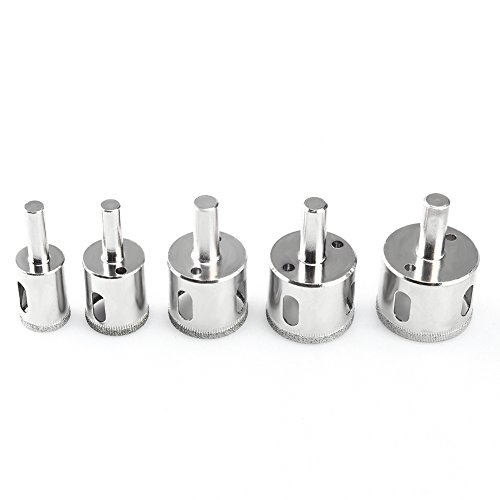 TOOLTOO Diamond Drill Bits Set â€“ Extractor Remover Tools Hole Saws For Glass Tile Ceramic Procelain Acrylic, Pack of 5 0.8''/1''/1.3''/1.4''/1.5''