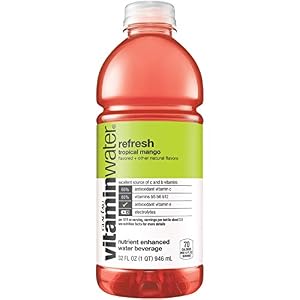 Image of vitaminwater refresh electrolyte enhanced water w/ vitamins, tropical mango drinks, 32 fl oz