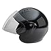 Fuel Helmets SH-WS0015 Open Face Helmet with Shield, Gloss Black, Medium