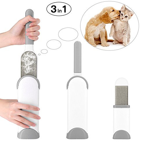 ASINNO Pet Hair Remover Brush/Fur Lint Removal with Self-Cleaning Base for Clothes and Couch/Furniture-Fur & Dust Removal Tool Kit