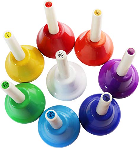 Musical HandBells For Children, Adult, Seniors 8 Note Color-Coded ...
