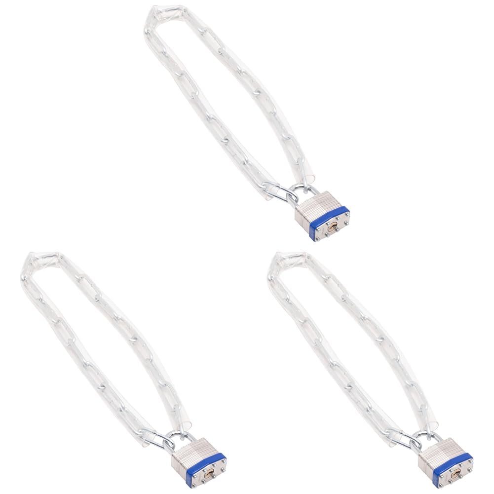 Sterling 460 LPL 60cm 4mm Security Chain & Laminated Padlock, Silver, Pack of 3