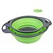 Enkousa Green Collapsible Colander 2 Sets, Kitchen Foldable Silicone Strainer, Environmentally Friendly Non-Toxic Easy to Clean, 2 Sizes Including 8 9.5-Inch