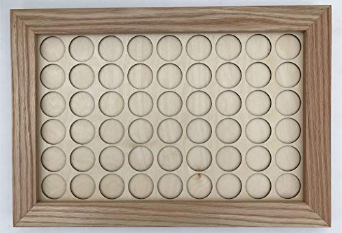 11x17 54 Chips Motorcycle Poker Chip Display Case with Oak Frame and Mat