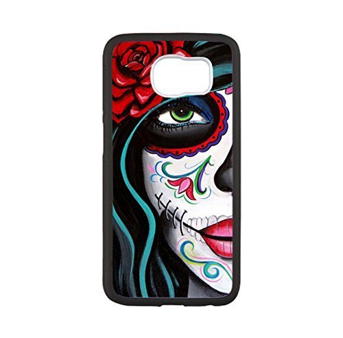 KENGCONG Samsung Galaxy S6 Only Hard Case Cover With Day of the Dead Sugar Skull Girl Image Laser Technology Plastic and TPU
