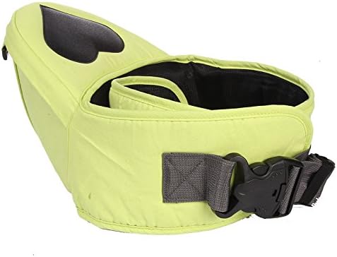 HIGHKID Children Waist stool With Mat Hipseat Belt Walk Carriers Baby Waist Stool Walkers Carrier Baby Hip Seat Black (Light Green)