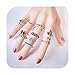 Zealmer Vintage Knuckle Ring Set Sun Moon Elephant Fatima Rhinestone Joint Knuckle Nail Midi Ring Set