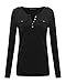 ZANZEA Women's Sexy Long Sleeve Low Cut Henley Slim Fit Button Tops Blouse Shirt