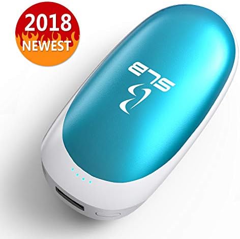 SLB Rechargeable Hand Warmers - 5200mAh Portable USB Electric Hand Warmer 2-in-1 Double-Sided Pocket Hand Warmers with Power Bank for Camping