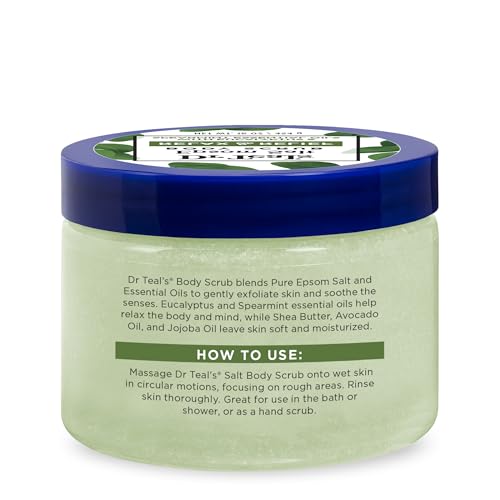 Dr Teal's Pure Epsom Salt Body Scrub, Relax & Relief with Eucalyptus & Spearmint Essential Oils, 16 oz (Pack of 3) - Image 9