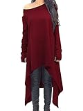 Xuan2Xuan3 Womens Long Sleeve Oversized Top Tunic Shirt Loose Casual Dress
