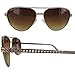 Guess Womens GF0268 Wire Rim Aviator Fashion Sunglasses, White/Gold/Brown