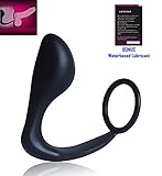 Lover Fire P Erection Enhancing Cock Ring & Butt Plug 2 in 1– Medical Grade Silicone Anal Sex Toy For Adult Man And Woman – Larger, Thicker Erections – Incredible Orgasms with lube