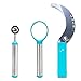 MelonMaster Watermelon Stainless Steel Slicer Tongs/Cutter/Knife Set - Reinforced Cutting Wire - No More Mess - Soft Grip Handles, BONUS Free Melon Baller