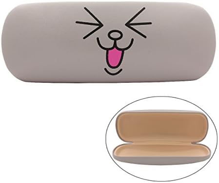 NiceShop16 Cartoon Animal Face Print Glasses Case Hard Storage Protection Box Gray (Gray)
