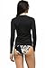 Private Island Women UPF50+ Swimsuit Long Sleeve Top Shirt Rash Guard Workout (M, Black-RGT)