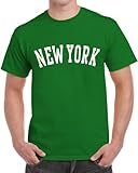 New York State Tee Shirt - White Block New York Printed Tee Shirt Black XXLarge