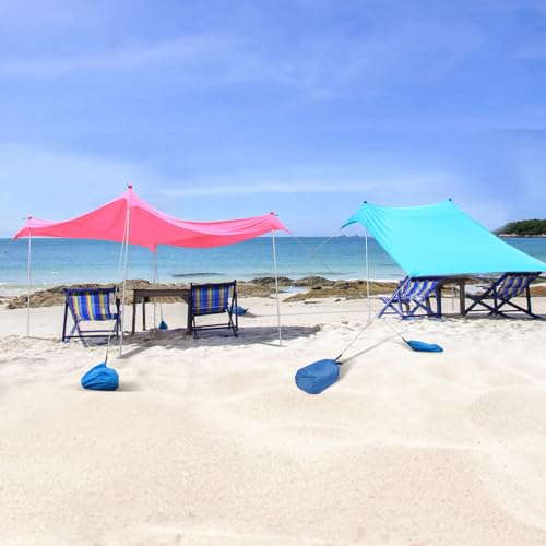 JAICOM Tenda da spiaggia, 2.1m x 2.1m Parasole Portatile, Protezione UV UPF 50+, Adatto per l'ombra in Spiaggia, il Campeggio, la Pesca e il Patio