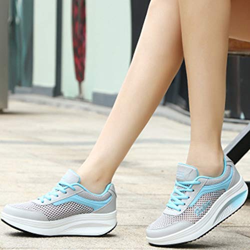 Women Platform Tennis Shoes - Ladies Breathable Workout Trail Running Lightweight Sneakers - Casual Comfortable Hiking Shoes - Thumbnail 2