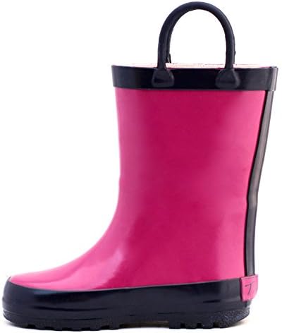 Pink &amp; Navy Rubber Rain Boots Size 5