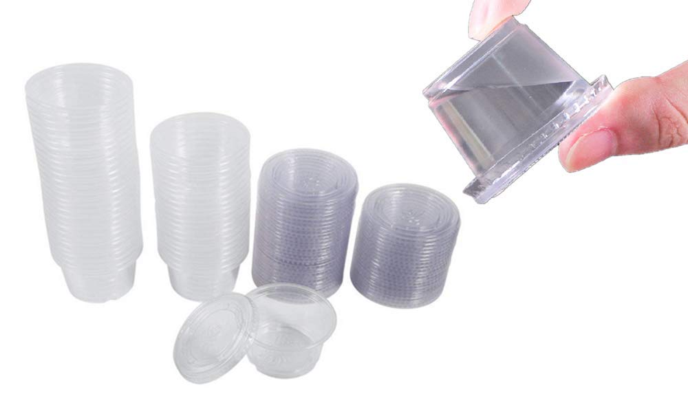 Tikwisdom 100 Sets Cup with lid, Seasoning Cup Jello Shot Soufflé Part Sampling Cup (2 oz)