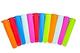 Valiry Food Grade Silicone Ice Pop Mold Set, Popsicles Mould with Lid Ice Cream Makers Push Up Jelly Lolly Pop For Popsicle BPA Free - 12 PCS