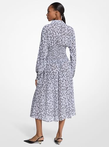MICHAEL KORS WOMEN’S MIDI SMOCK SHIRT DRESS, WHITE, XXL