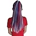 Clip on in Color Hair Extensions Hair Accessories for Girls Women Kids – Temporary & Not Messy Hair Chalk – Great for Parties, Dress up, Doll Hair Birthday Gift for girls 4-12 (Red White Blue)thumb 1